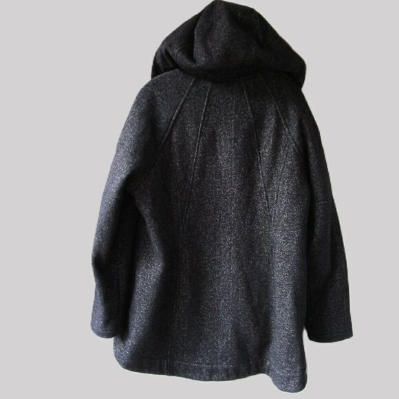 I Madison Expedition women's size XL, grey tweed hooded coat, lined, front zip - Picture 2 of 15